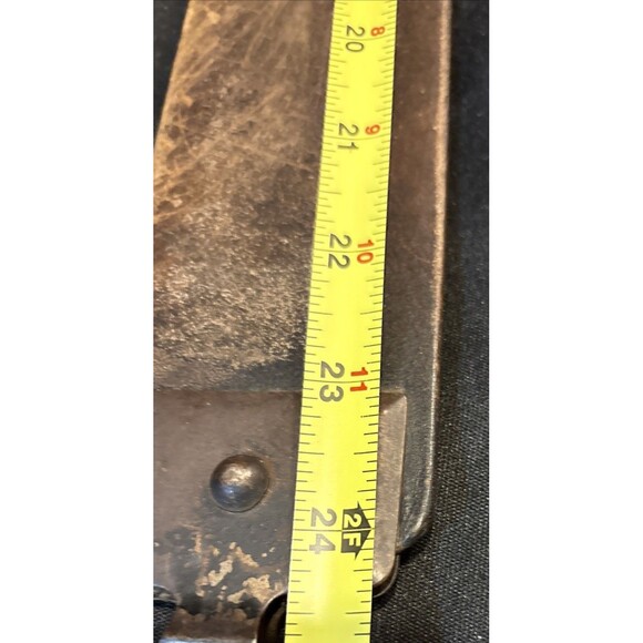 Antique Barber Shop 24” Thick Strop Blade Sharpening Leather & Metal Hardware - Picture 11 of 13